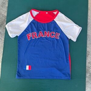 France Baby T-Shirt Size Small Blue White Red Tee